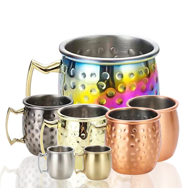 16oz Moscow Mule Mug Metal Cocktail Wine Cup Copper Plating Tumbler Cup