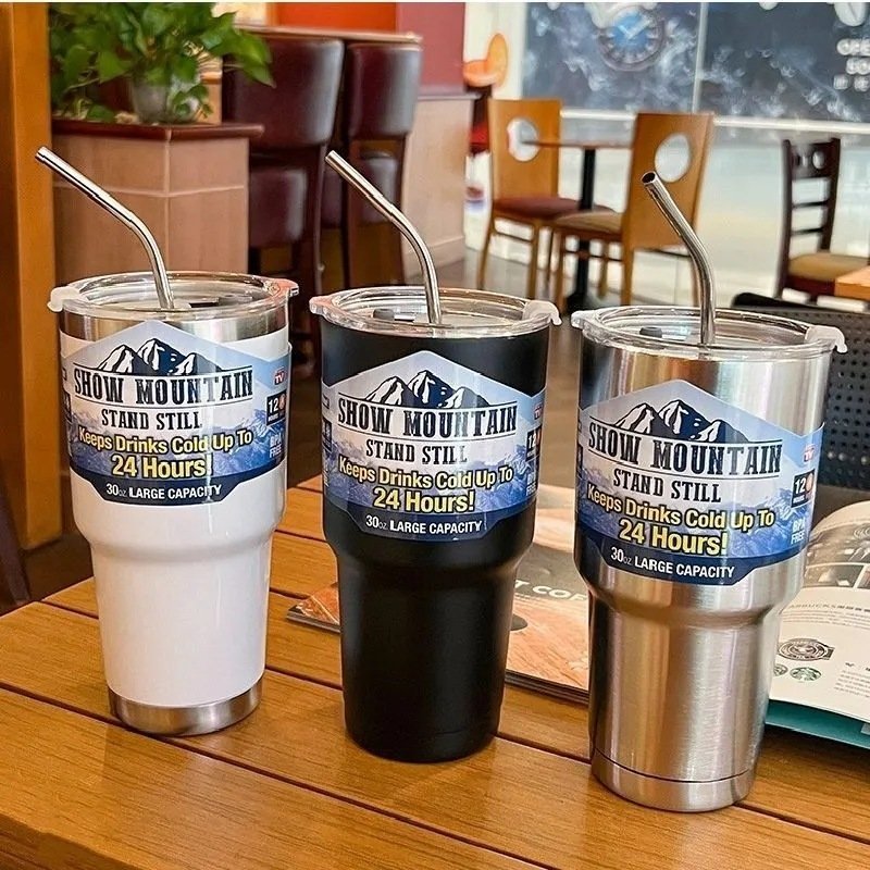30oz Car Mugs and cup wholesale for travel BPA free stainless steel car tumbler double wall beer tumbler White Box Vacuum
