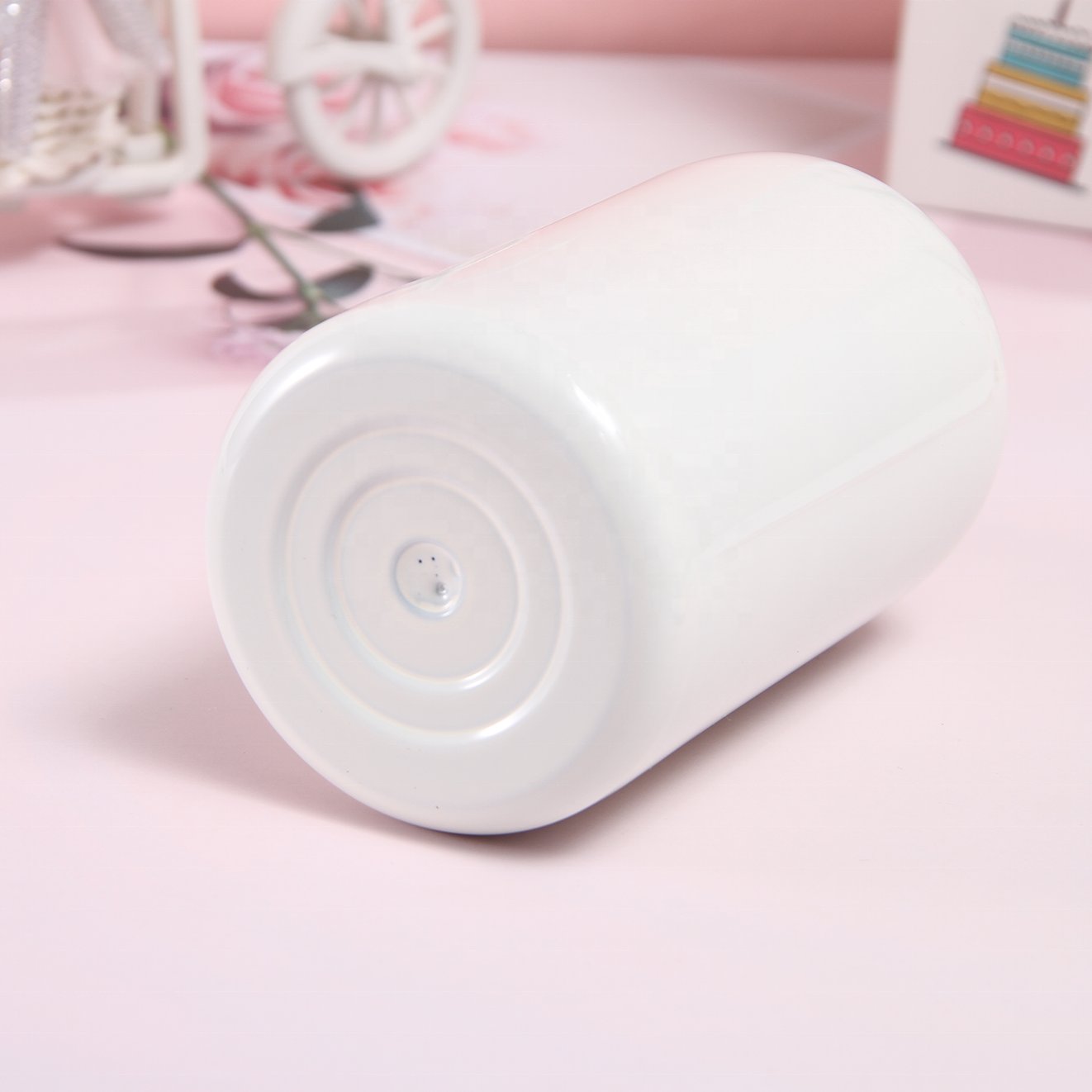 450ml Sublimation Milk Tea Cups with Lid Blank White Pink Blue Colored Mug Heat Transfer Sublimation Coffee Cups/Mug Tea Coffee