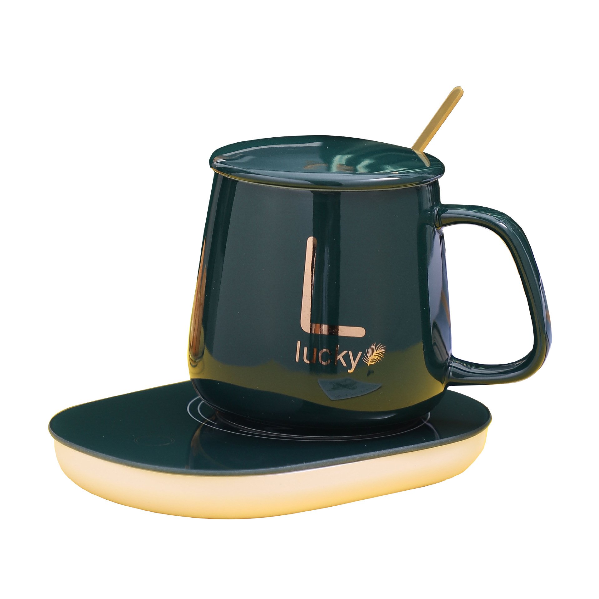 OEM USB Portable Electric Ceramic Constant Temperature vacuum flask Mug 55 degree thermostat cup warm cup with heating coaster