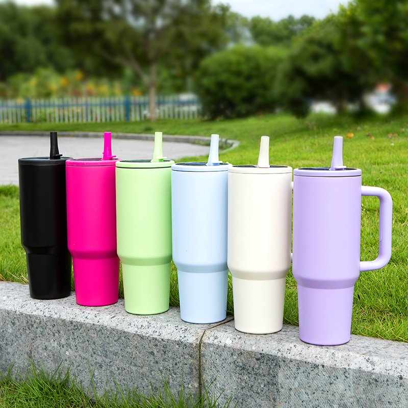 NEW 40oz Mug Customized Logo Tumbler Double Wall 304 Stainless Steel Mug With Handle Travel Mug Thermal Cup In Stock