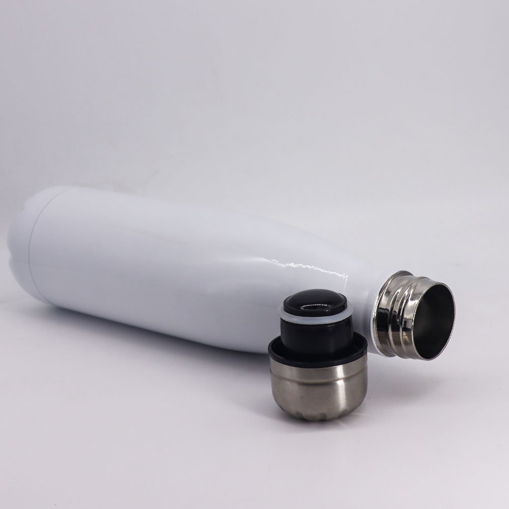 Wholesale 17oz 500ml white stainless steel flask sublimation blank cola shape water bottle in bulk