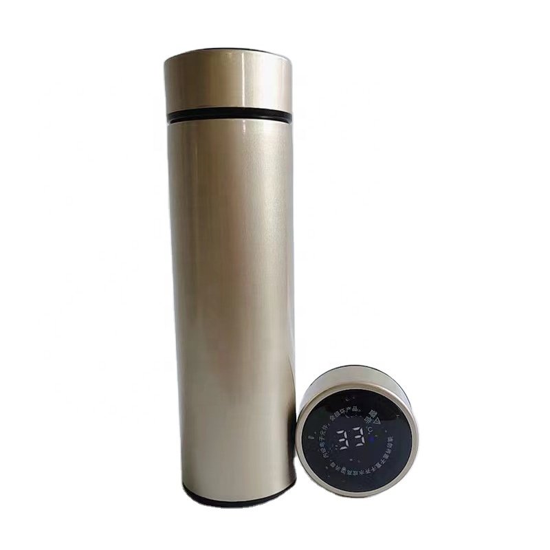 Customized Stainless Steel Smart Vacuum Thermos Cup Glitter Rose Gold Sublimation Digital Water Bottle Design Back School
