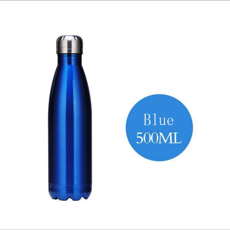 500ml Custom Logo Color Double Wall Stainless Steel Vacuum Insulated Cola Shape Thermal Water Bottle
