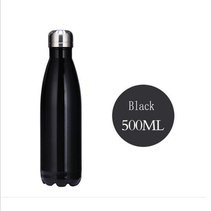 500ml Custom Logo Color Double Wall Stainless Steel Vacuum Insulated Cola Shape Thermal Water Bottle