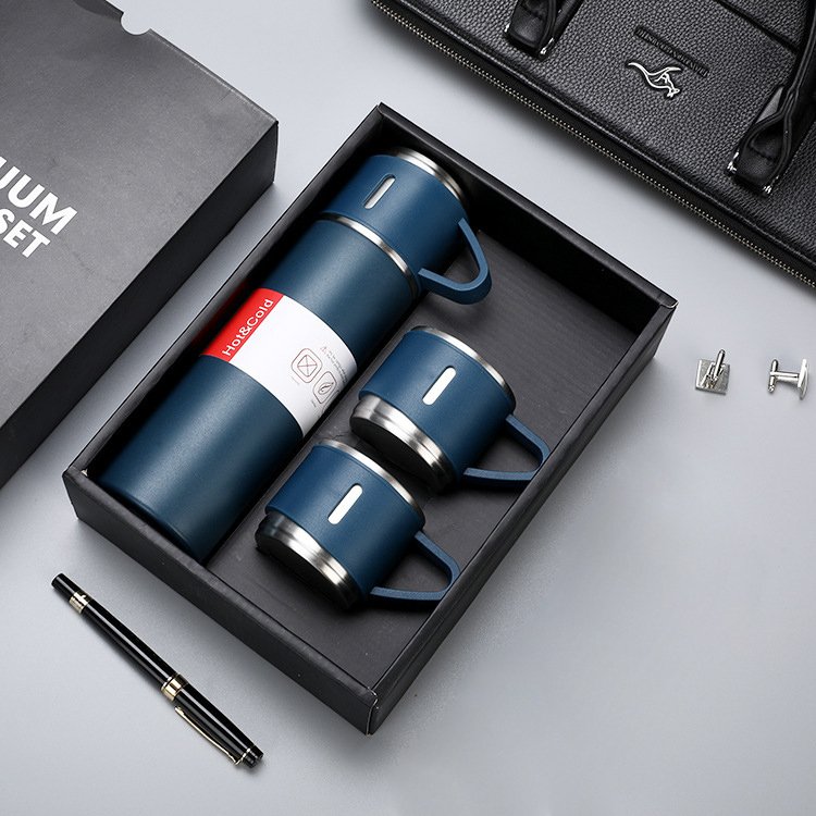 Corporate Business Stainless Steel Vacuum Flask Thermos Mug Gift Set