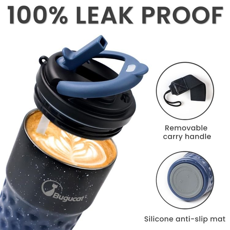 Bugucat Best Quality Travel Coffee Mug Portable Coffee Mug Stainless Steel Coffee Cup