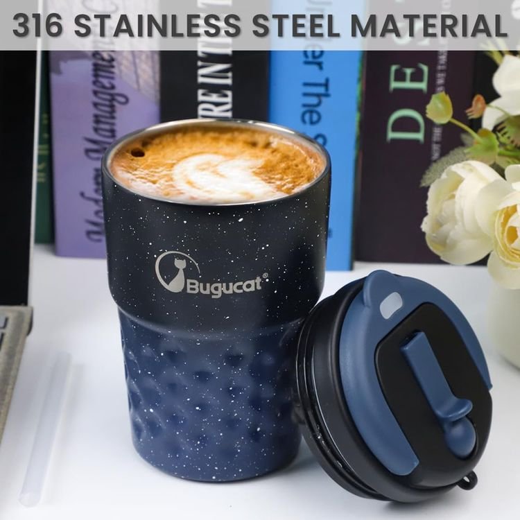 Bugucat Best Quality Travel Coffee Mug Portable Coffee Mug Stainless Steel Coffee Cup