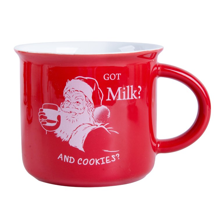 Christmas Cup Santa Claus Pattern Ceramic Coffee Mug Party Gift Stoneware Tea Water Beer Mug