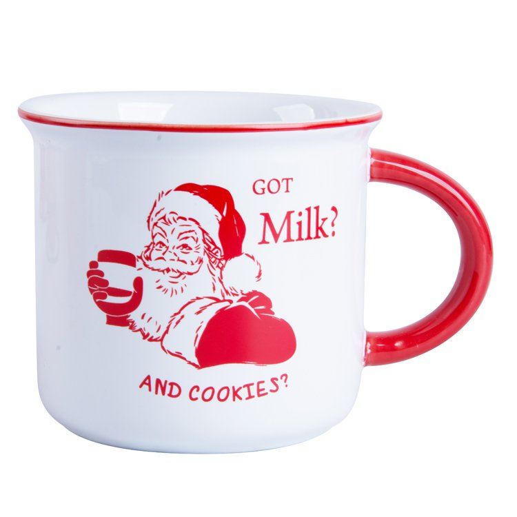 Christmas Cup Santa Claus Pattern Ceramic Coffee Mug Party Gift Stoneware Tea Water Beer Mug