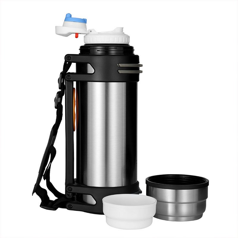 2000ml Insulated Stainless Steel Thermos water Bottle Vacuum Flask With Strap