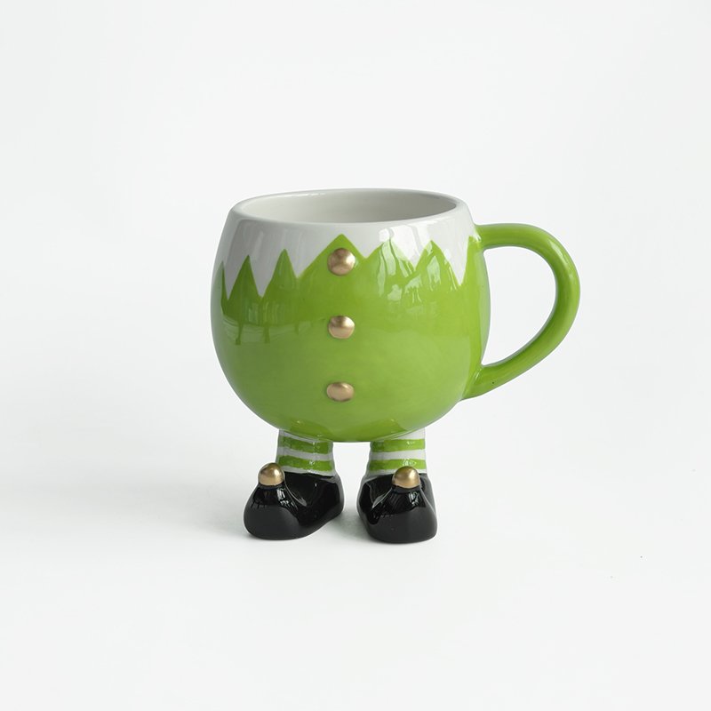 Wholesale Ceramic Mugs Kids Gifts Milk Cup Dolomite Ceramic Christmas Coffee Mug for Festival
