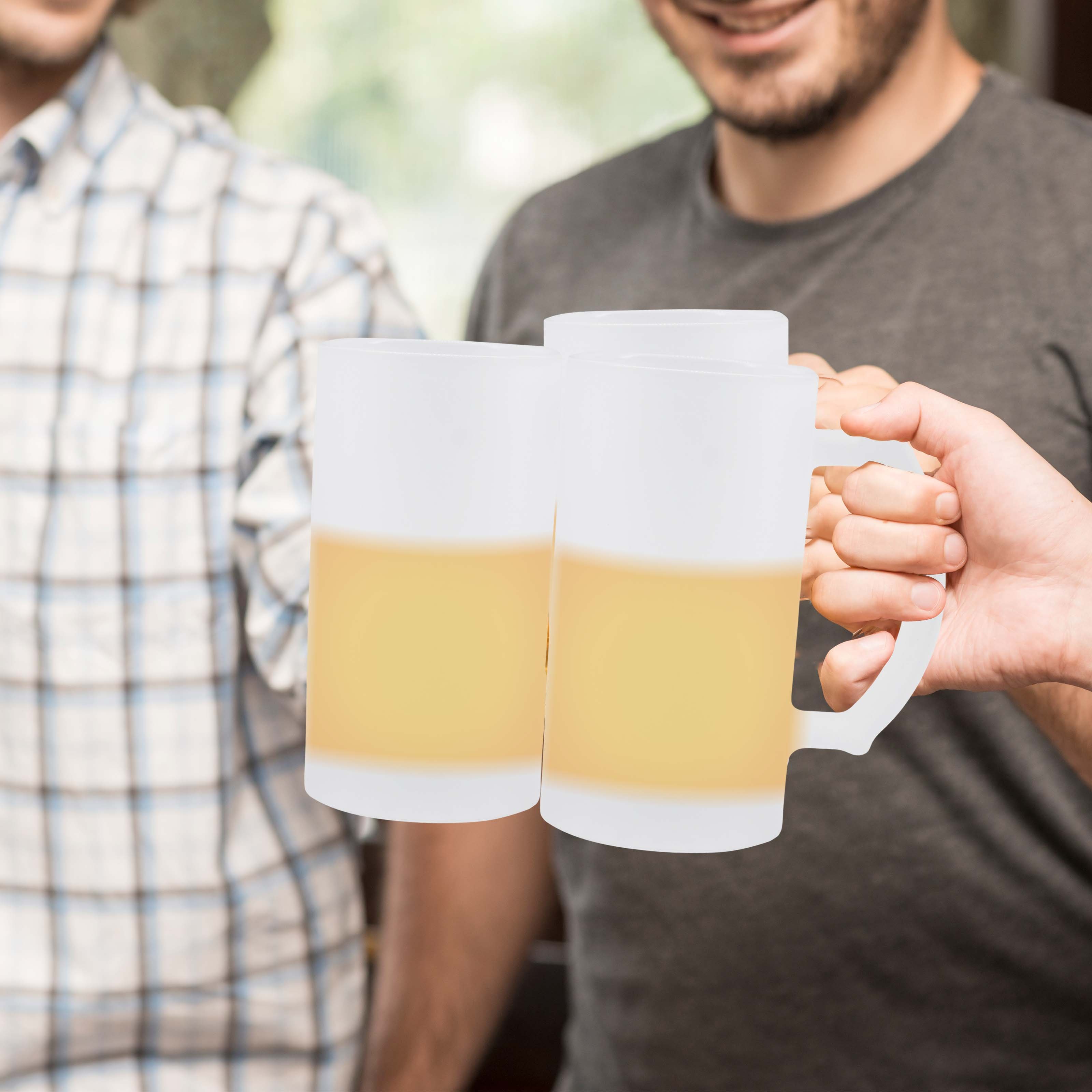 New Products 16oz Funny Chunky Travel Frosted Sublimation Blank Beer Stein Mugs Glass Mug Cup Custom with Handle