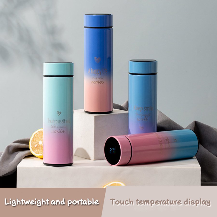 Factory OEM Led Temperature Display Thermal Vacuum Flasks Thermos Cup Stainless Steel Led Smart Water Bottle With Tea Infuser