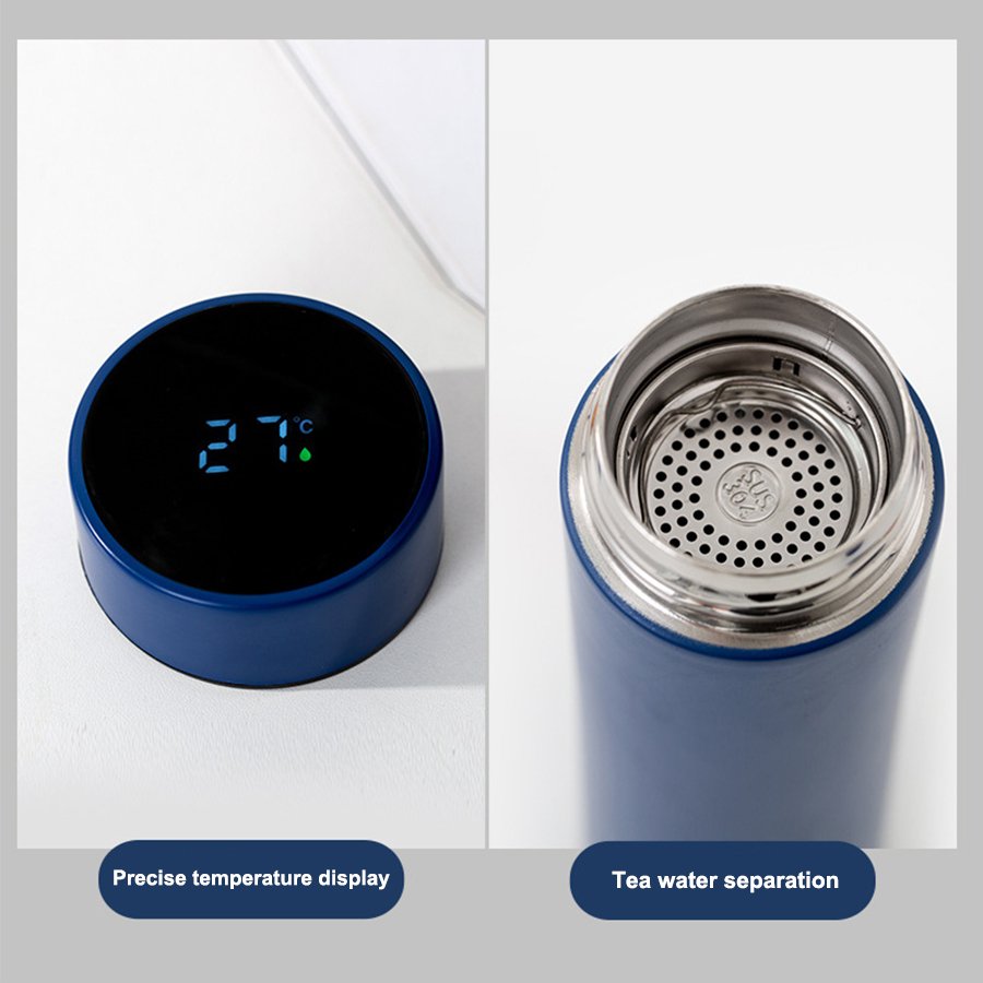 Factory OEM Led Temperature Display Thermal Vacuum Flasks Thermos Cup Stainless Steel Led Smart Water Bottle With Tea Infuser