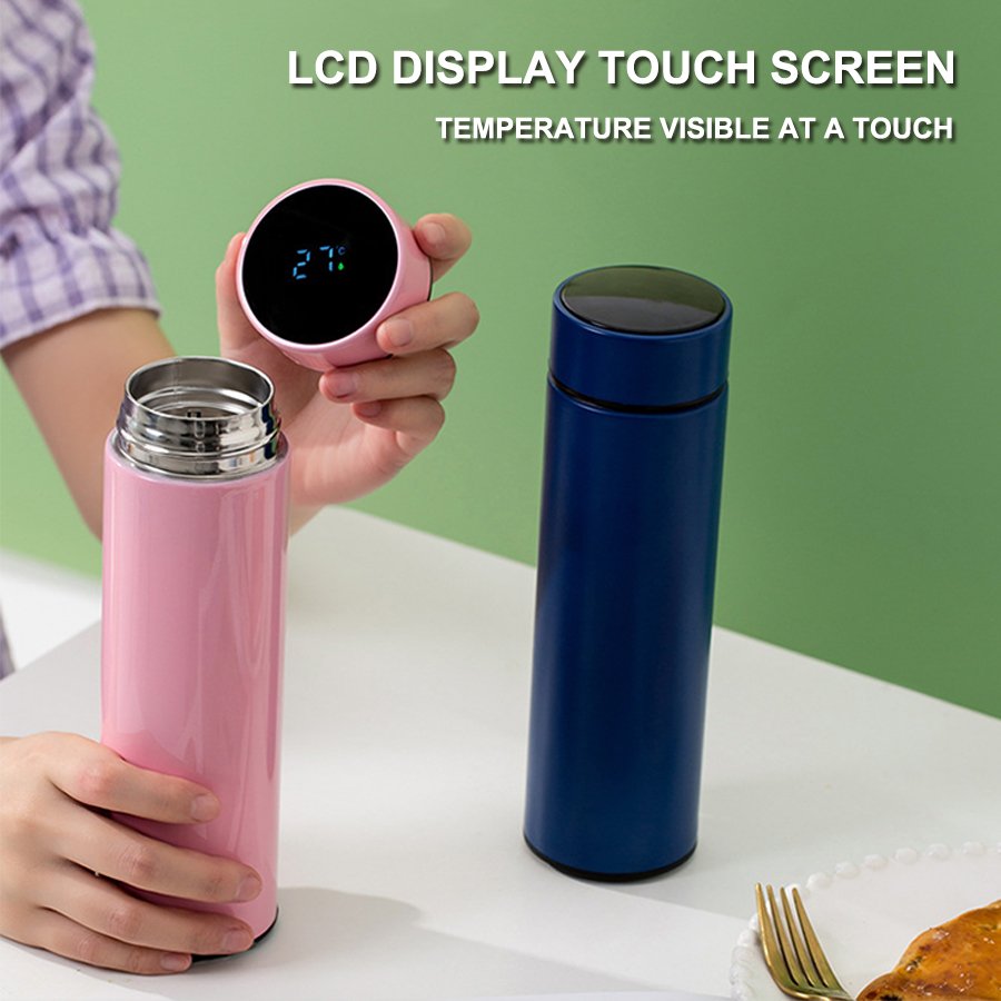 Factory OEM Led Temperature Display Thermal Vacuum Flasks Thermos Cup Stainless Steel Led Smart Water Bottle With Tea Infuser