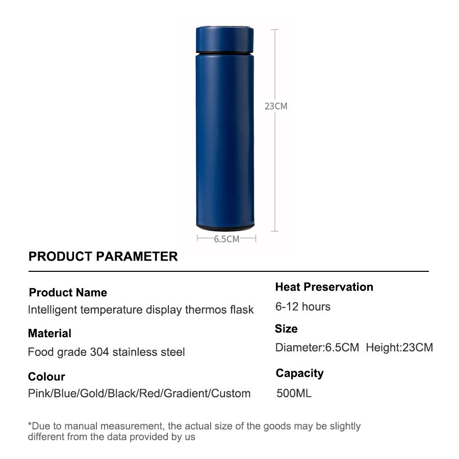 Factory OEM Led Temperature Display Thermal Vacuum Flasks Thermos Cup Stainless Steel Led Smart Water Bottle With Tea Infuser