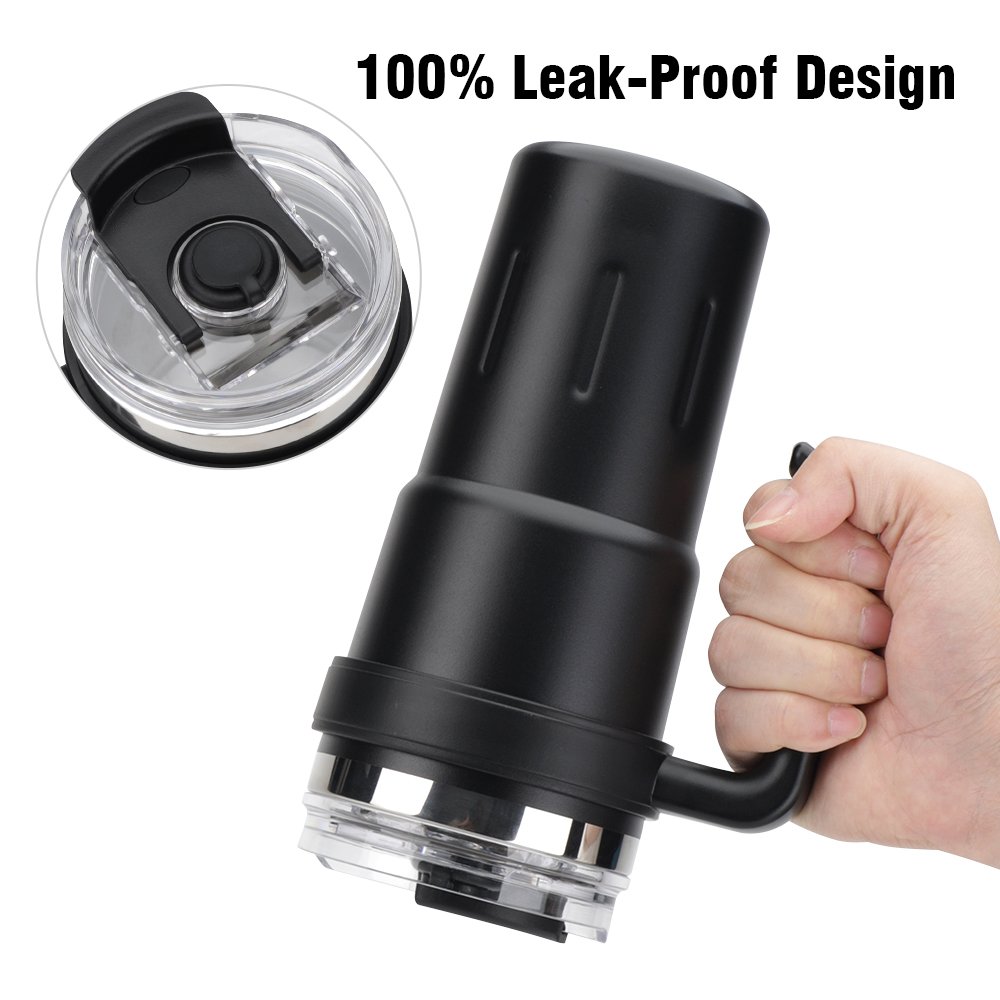 Double Wall Vacuum Insulated Stainless Steel Tumbler Cup with Handle Lid Straw for Christmas Gift