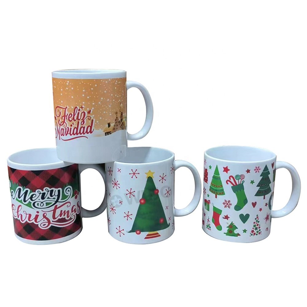 Wholesale Promotional Ceramic Mugs Cup Navidad Tazas 11oz Cheap Christmas Ceramic Coffee Mugs