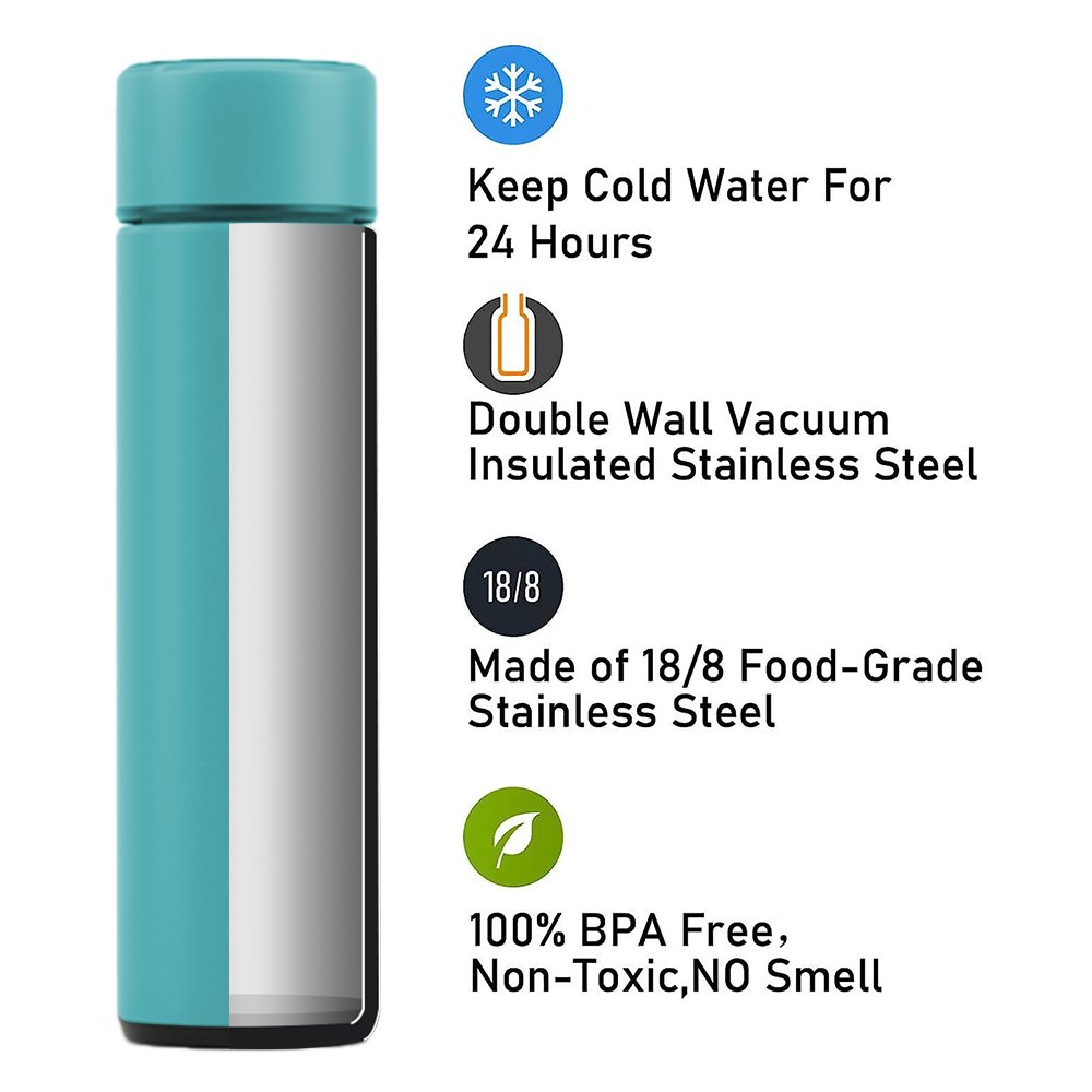 Top Seller Vacuum Insulated Smart Water Cup 500ml LED Vacuum Flask Stainless Steel Smart Water Bottle