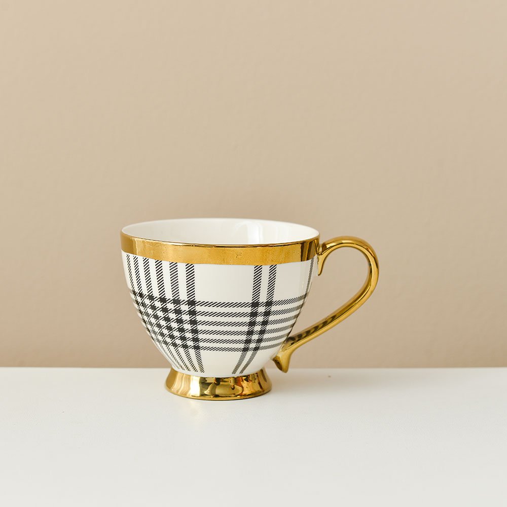 high quality Luxury gold customer design new bone china coffee mug tea mug
