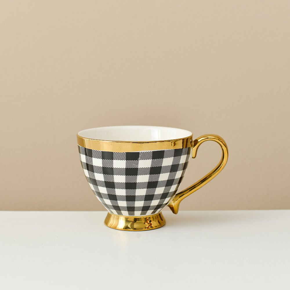 high quality Luxury gold customer design new bone china coffee mug tea mug