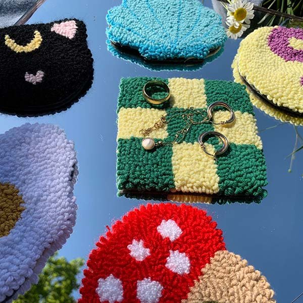 Wholesale Punch Needle Kitchen Dining Handmade Christmas Gift Cow Print Mug Coaster Rug