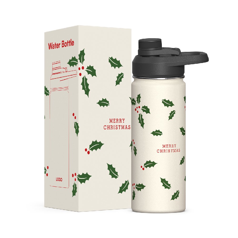 ODM/OEM Christmas Gift Double Wall Stainless Steel Water Bottler 12/16OZ Coffee Mugs Vacuum Insulated Coffee Tumbler with Straw
