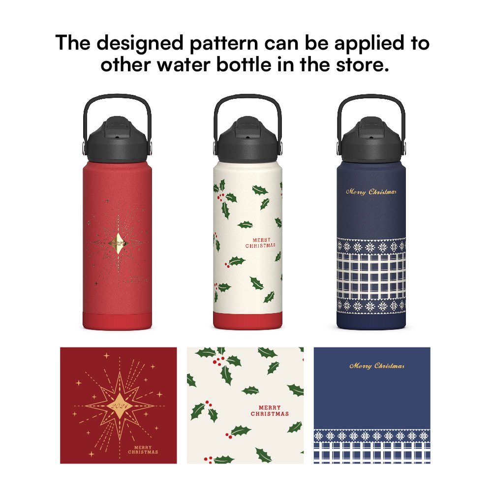 ODM/OEM Christmas Gift Double Wall Stainless Steel Water Bottler 12/16OZ Coffee Mugs Vacuum Insulated Coffee Tumbler with Straw