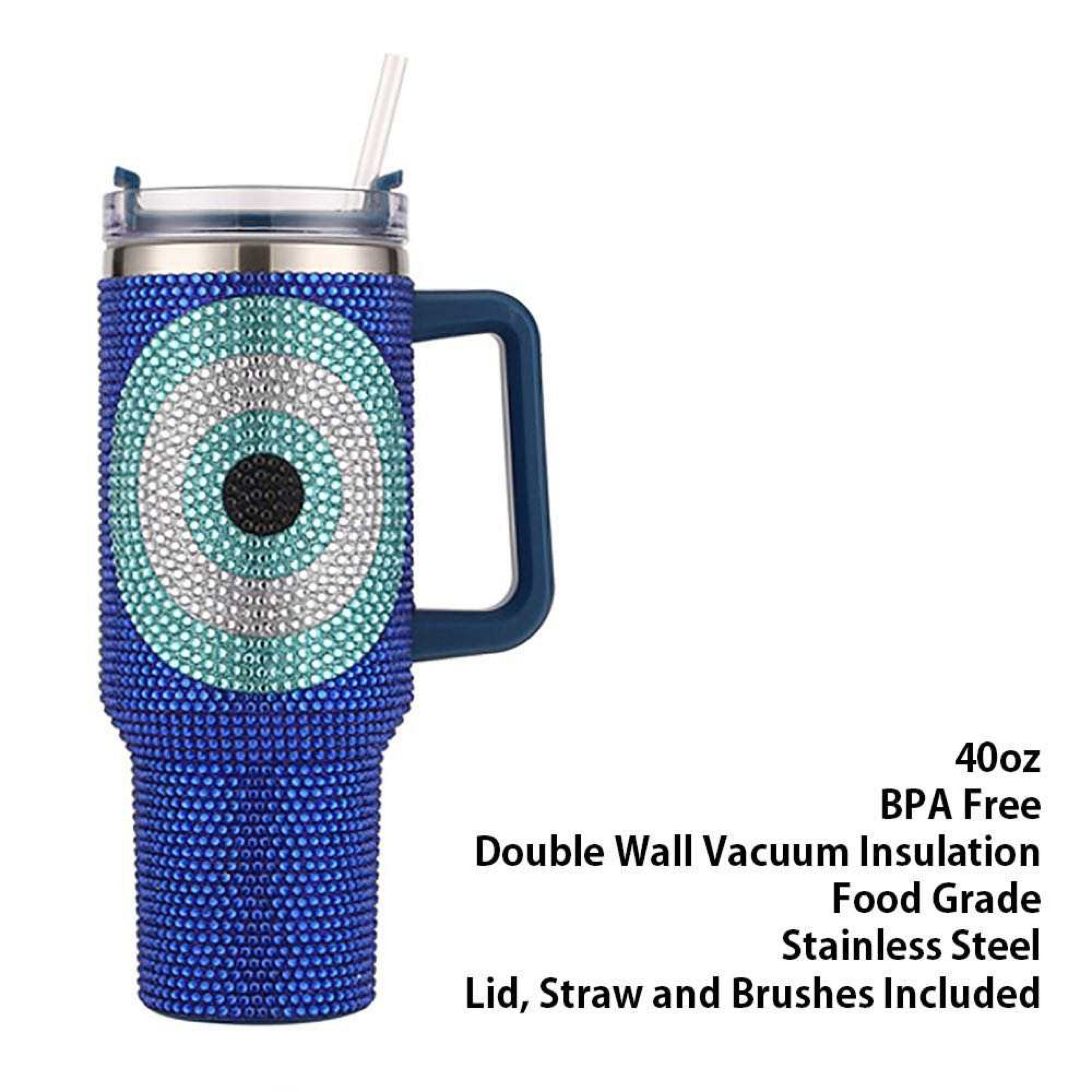 Bling Rhinestone Diamond 40oz Cup Glitter Water Bottle with Lid Stainless Steel Vacuum Thermal Straw vacuum tumbler