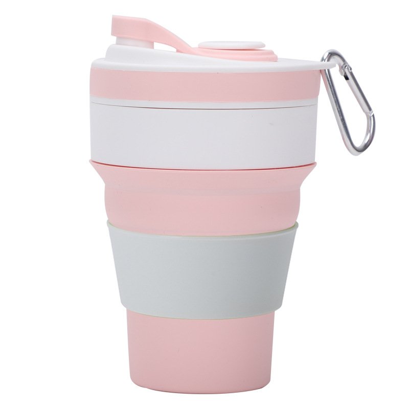 Customized 350ml Reusable Silicone Collapsible Coffee Cup Retractable Foldable Water Bottle Silicone Mug For Travel
