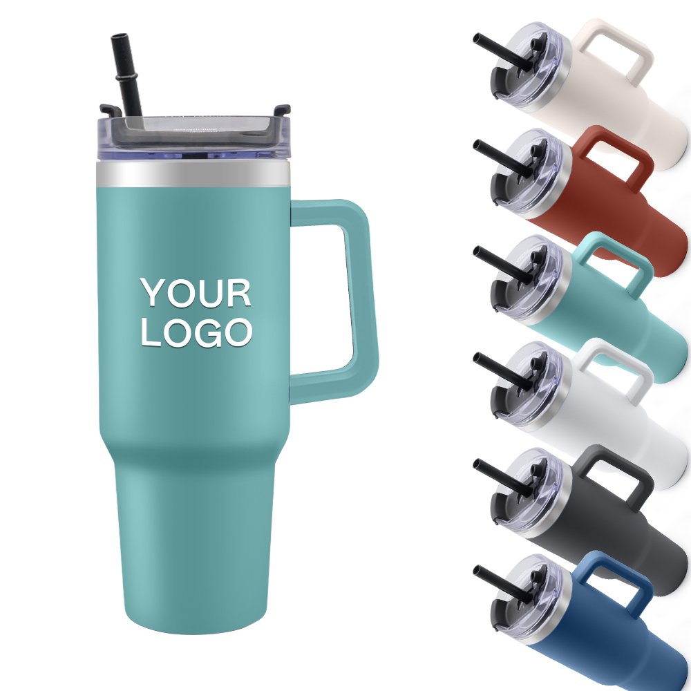 2024 New Customized Large Stainless Steel Sublimation Tumbler 40oz Double Wall Travel Coffee Mug With Handle