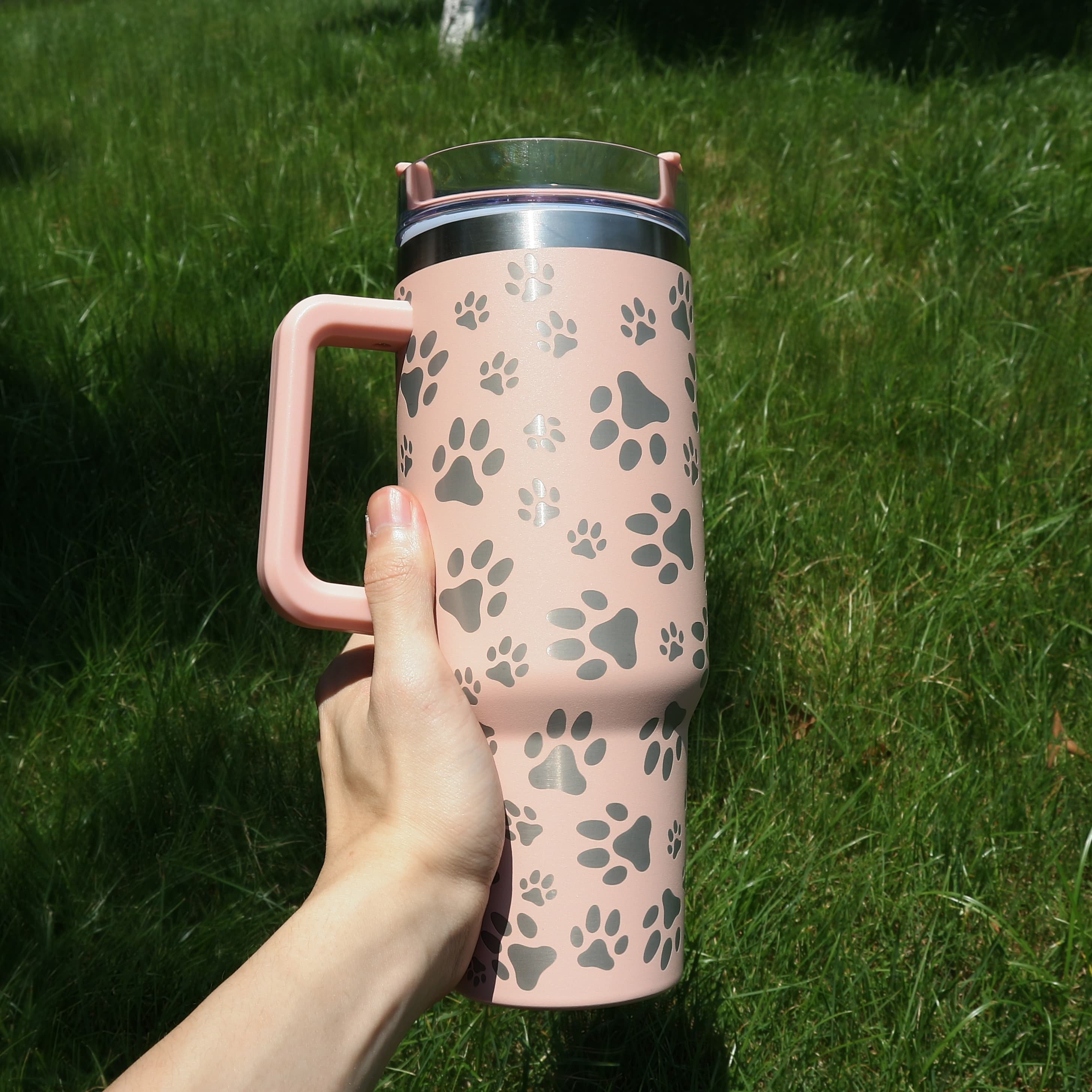 2024 New Customized Large Stainless Steel Sublimation Tumbler 40oz Double Wall Travel Coffee Mug With Handle