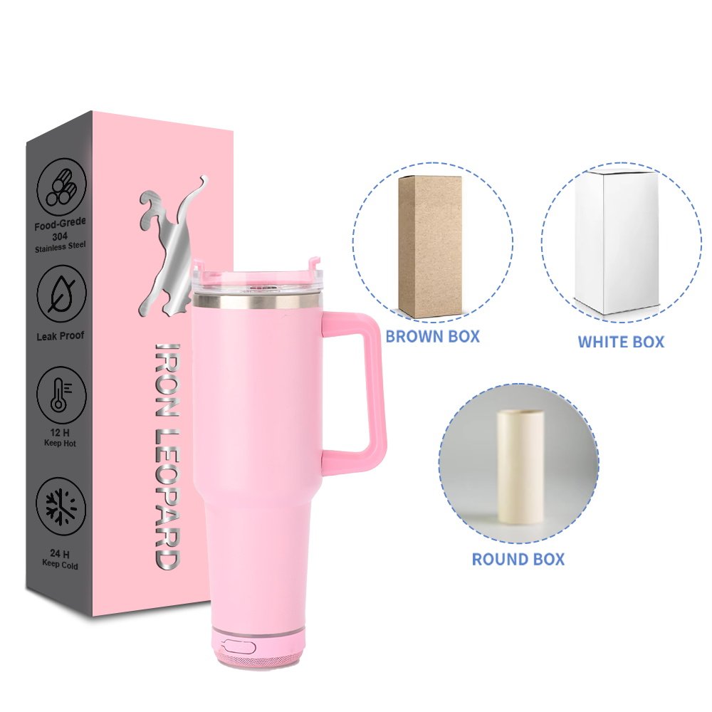 Stainless Steel Vacuum Mug with Built-In Bluetooth Speaker Stereo Sound Delight for Music Lovers-for Work or Giveaways