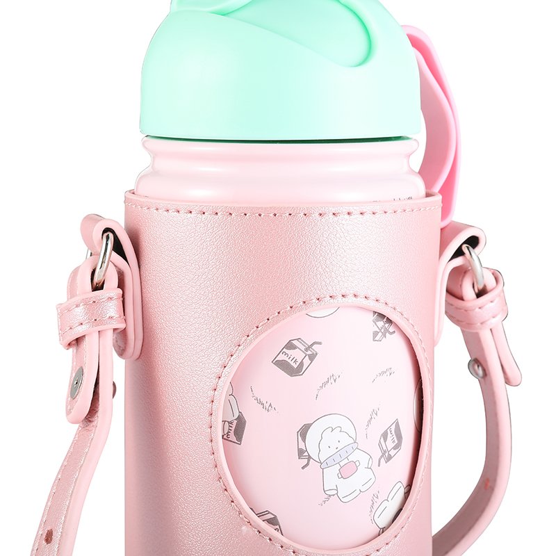 Everich bulk new design kids vacuum flask insulated Double Walled Stainless Steel Water Bottle & sleeve carrier bags with strap