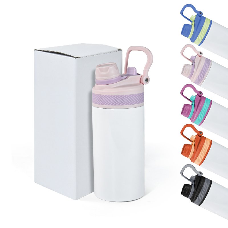 New Arrival Sublimation Blanks 12oz Kids Water Bottle 18/8 Food Grade Stainless Steel Insulated Vacuum Bottle With Colorful Lid