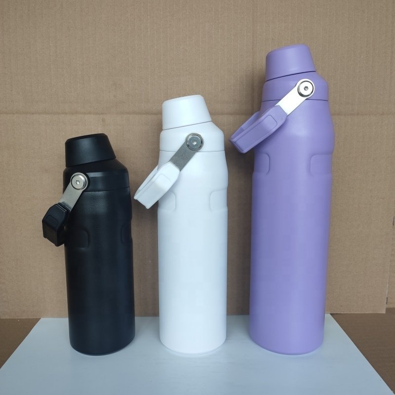 PURPLESEVEN 16oz 24oz 36oz Double Wall Vacuum Insulated Stainless Steel Travel Water Bottle Drinking Flask with Angled Spout Lid