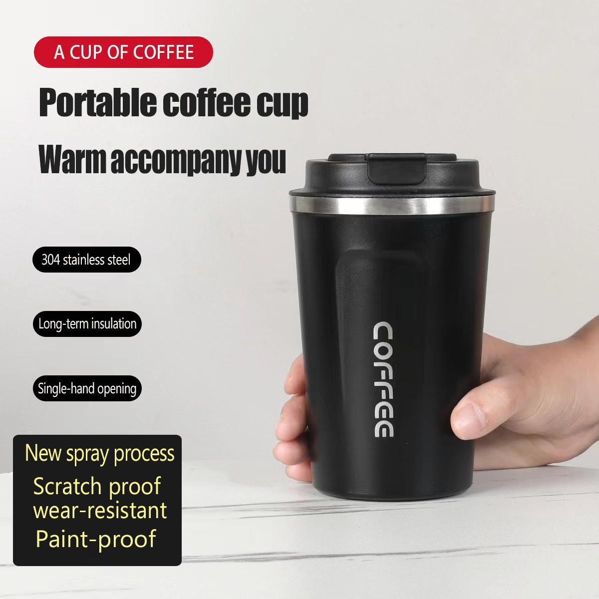 Leak-Proof Thermo Travel Thermal Vacuum Flask Insulated Cup Milk Tea Water Bottle 380/510ML Stainless Steel Coffee Mug