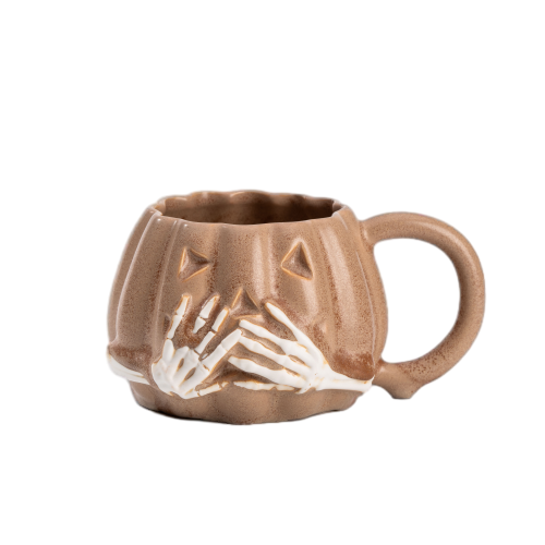 Large-sized Pumpkin and Colorful Inside Ceramic Coffee Mug for Coffee