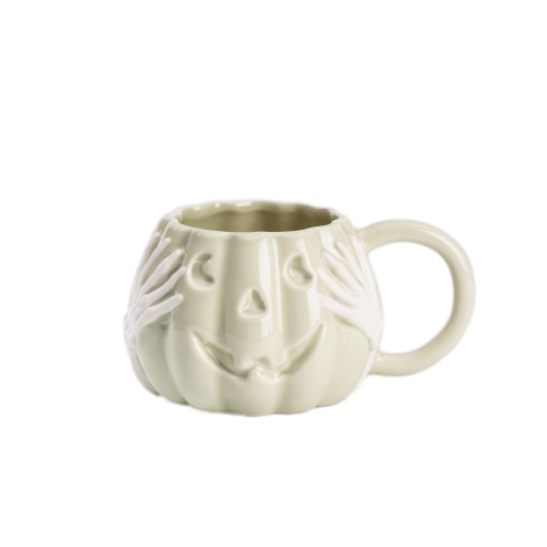 Large-sized Pumpkin and Colorful Inside Ceramic Coffee Mug for Coffee