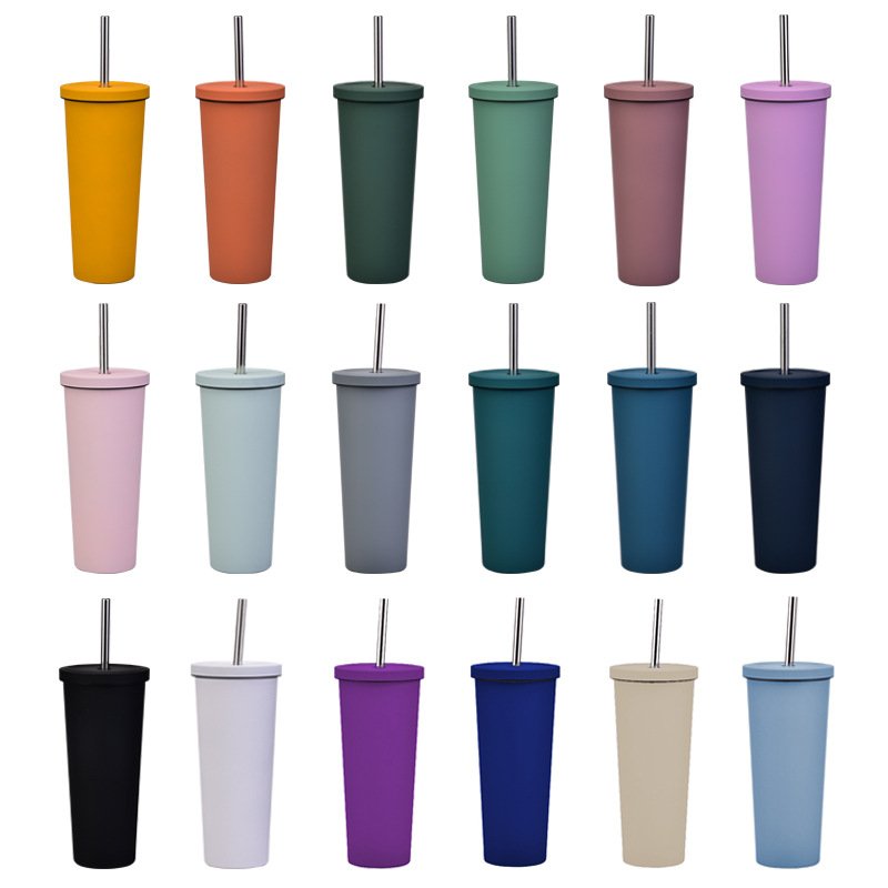 2023 New Custom Logo 830ml large capacity thermo cup stainless steel vacuum double drinking tumbler large hole straw coffee mug