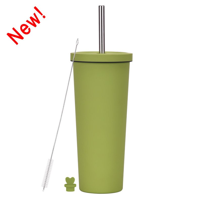 2023 New Custom Logo 830ml large capacity thermo cup stainless steel vacuum double drinking tumbler large hole straw coffee mug