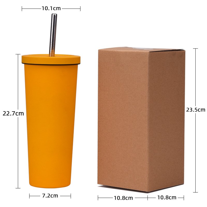 2023 New Custom Logo 830ml large capacity thermo cup stainless steel vacuum double drinking tumbler large hole straw coffee mug