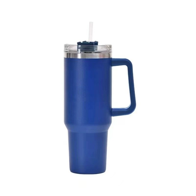 40Oz BPA-Free Tumbler Insulated Vacuum Flask Straw Stainless Steel Portable Outdoor Travel Thermal Cup Water Bottle Handle Lid