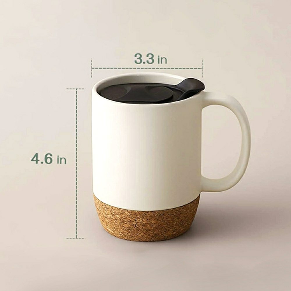 Promotional Art ceramic travel mug Custom logo Cup Ceramic Coffee Mug with Wooden bottom stand