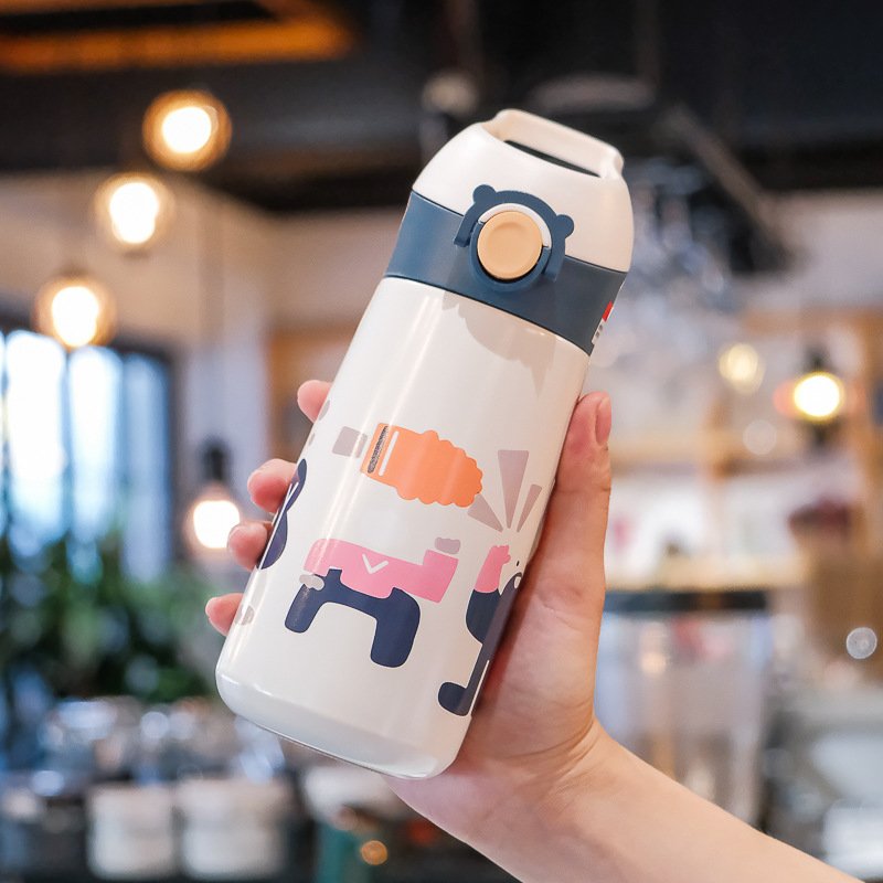 Portable 450ml Stainless Steel Vacuum Thermos Flasks Gourde Enfants Ecole Water Bottle Tumbler