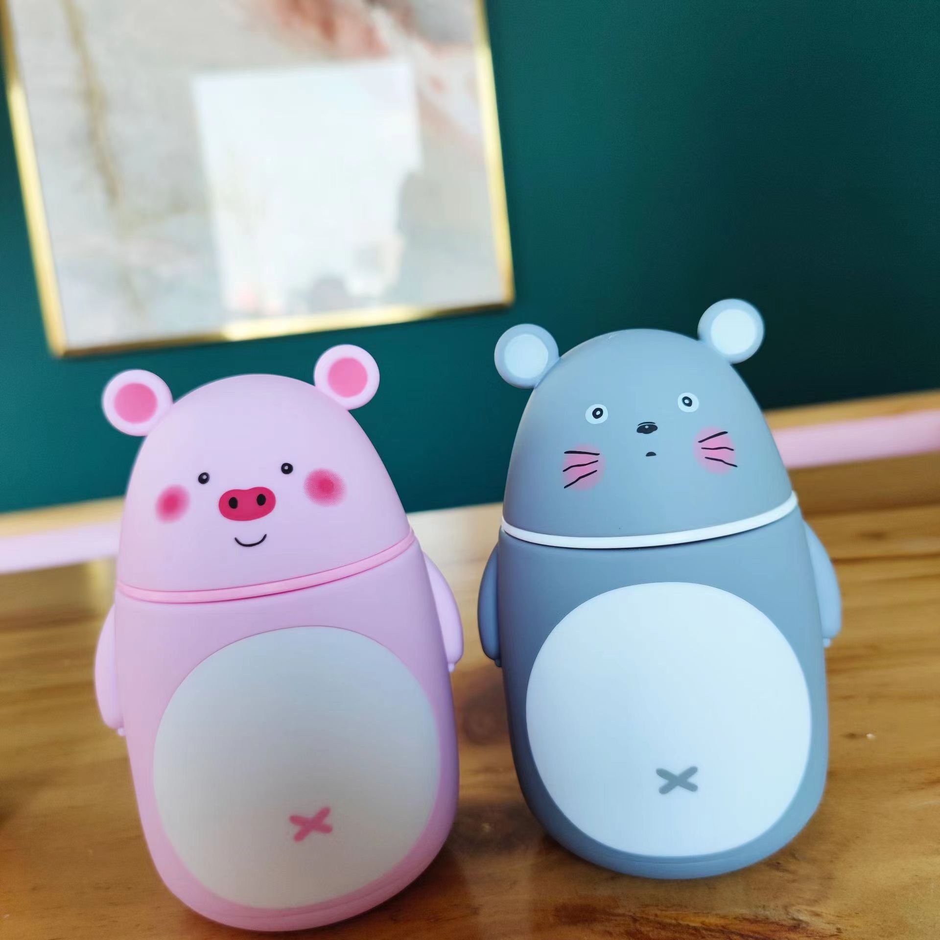 Hot sale cute animal 300ml Stainless Steel water bottle termos Portable Vacuum Flask Insulated Tumbler with Rope thermos Bottle