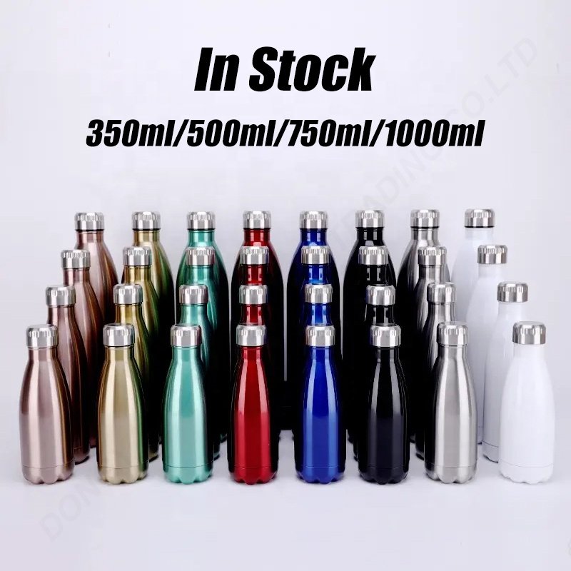 TY 350ml500ml750ml1000ml customized logo Cola Shape Water Bottle Custom Capacity Sports Thermos Stainless Steel Vacuum bottle