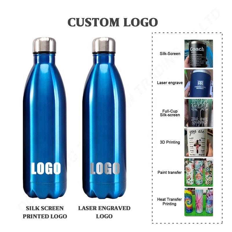 TY 350ml500ml750ml1000ml customized logo Cola Shape Water Bottle Custom Capacity Sports Thermos Stainless Steel Vacuum bottle