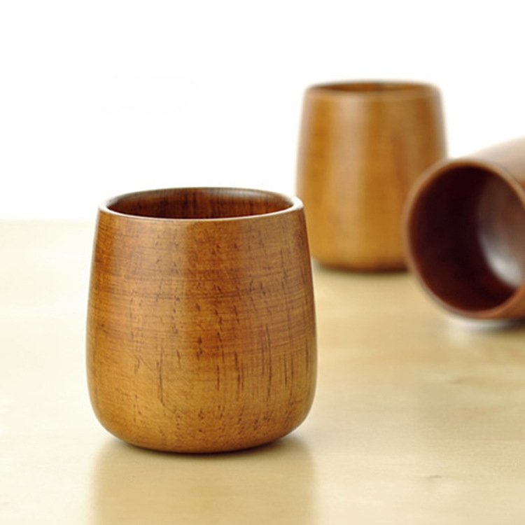 Bar Drinkware Eco-friendly Original Natural Vintage Wooden Drinking Cup Coffee Mug